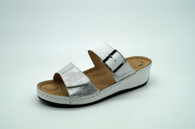 Dámske letné šľapky MEDIC-O 2162-7252 White-Silver 