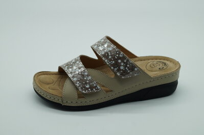 Dámske letné šľapky MEDIC-O 407-6180 Beige combi