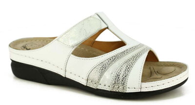 Dámske letné šľapky &quot;MEDIC-O&quot; vzor 2031-6145 White-Silver
