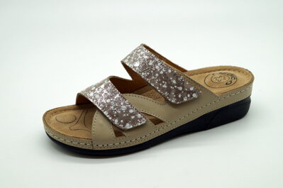 Dámske letné šľapky MEDIC-O 407-6180 Beige combi