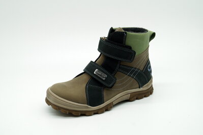 Detská vychádzková zimná obuv SZAMOS 1580-10000 Black/Brown/Green