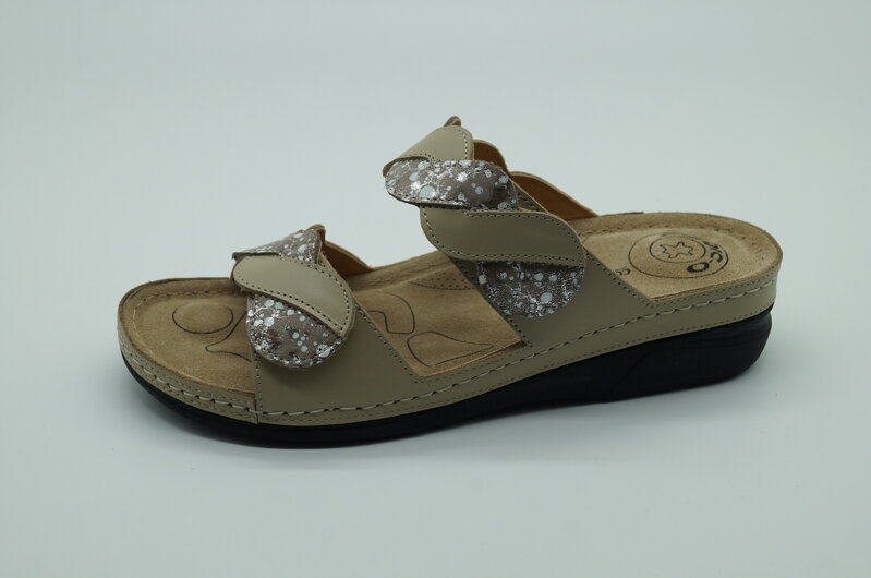 Dámske letné šľapky MEDIC-O 132-6180 Beige Combi