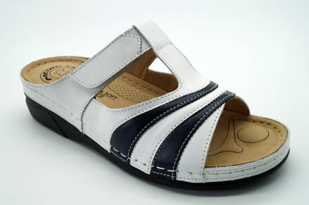 Dámske letné šľapky MEDIC-O 2031-6145 White-Blue