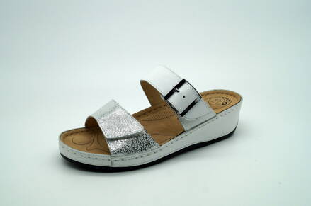 Dámske letné šľapky MEDIC-O 2162-7252 White-Silver 