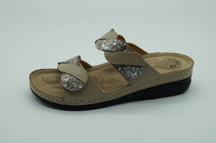 Dámske letné šľapky MEDIC-O 132-6180 Beige-multi