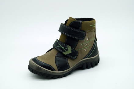 Detská vychádzková zimná obuv SZAMOS 1572-10000 Black-Khaki