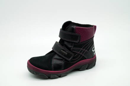 Detská vychádzková zimná obuv SZAMOS 1580-40000 Black-Bordo